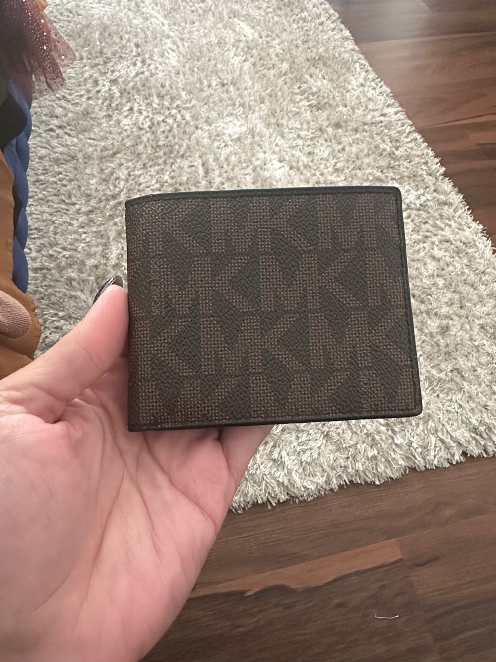 Michael Kors Brown Logo Canvas Bi-Fold Card Holder